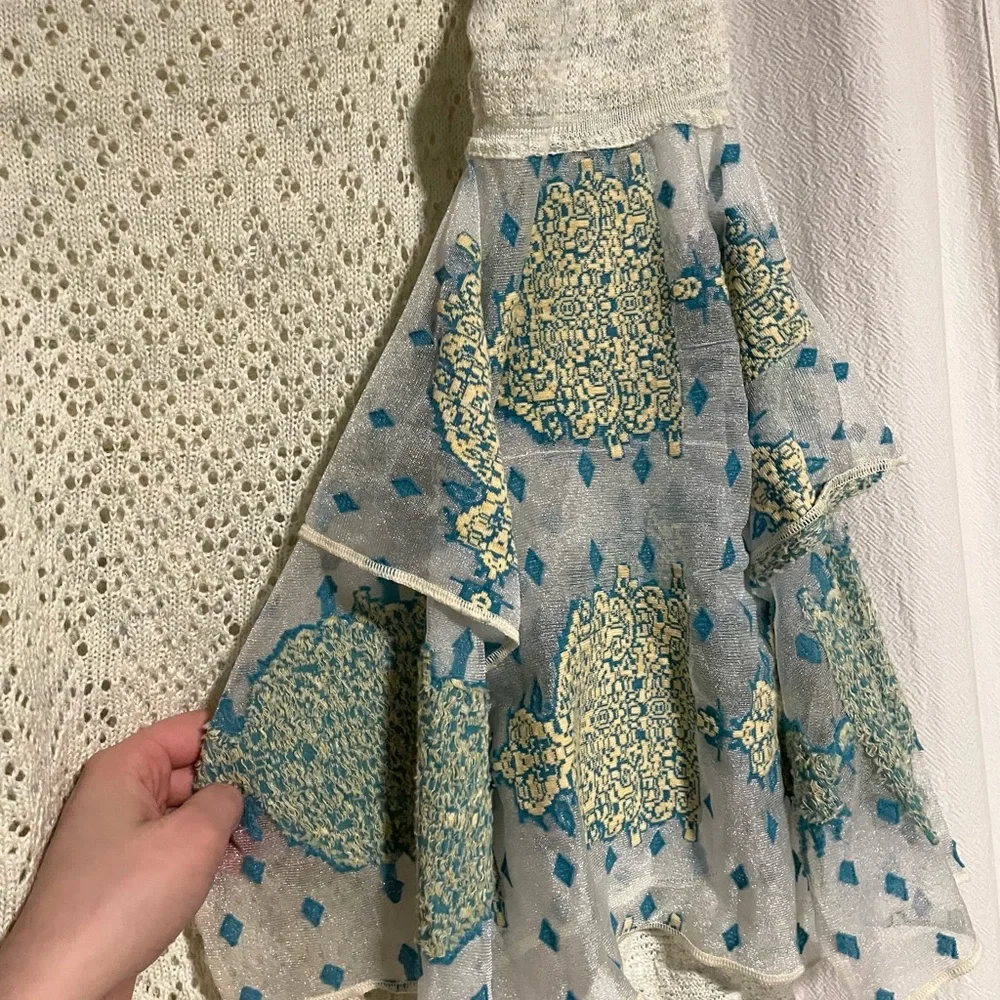 Free People Pointelle Breeze Sweater Top— Size Large; EUC - Picture 7 of 16